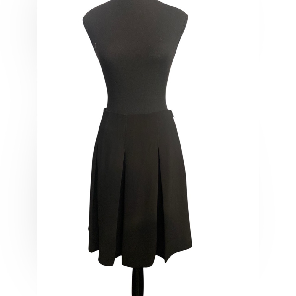 White House Black Market Black A-Line Pleated Skirt NWT 10